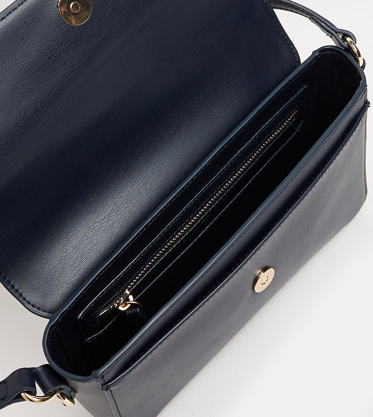 Tommy Hilfiger Women’s Navy Blue Crossbody Bag with Detachable Coin/Card Pouch #0088