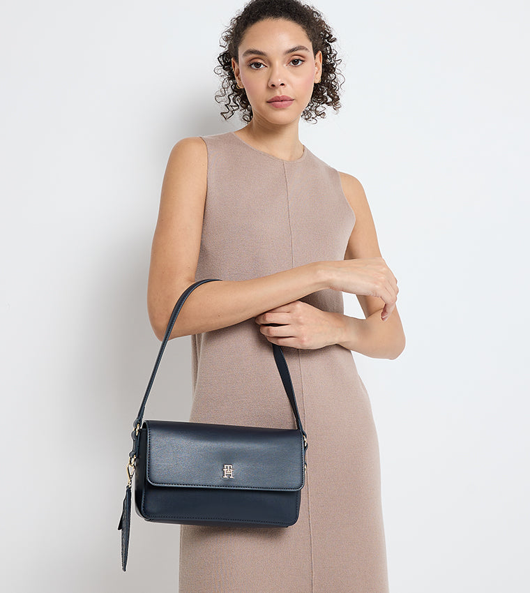 Tommy Hilfiger Women’s Navy Blue Crossbody Bag with Detachable Coin/Card Pouch #0088
