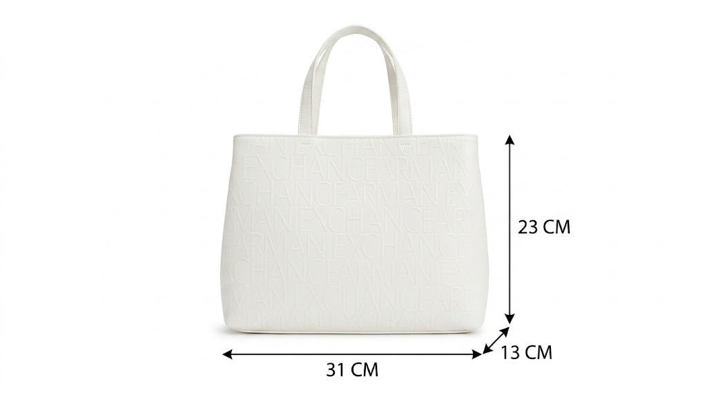 A|X Armani Exchange Medium Tote Bag – White Logo Design, Everyday Chic Style #12