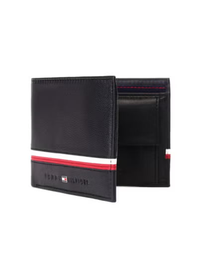 Tommy Hilfiger William Men's Leather Global Coin Wallet – Black Bi-Fold Wallet#09