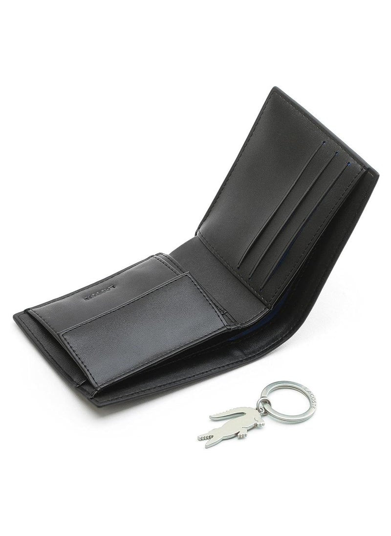 LC Black Leather Wallet-Keychain Set For Men #6