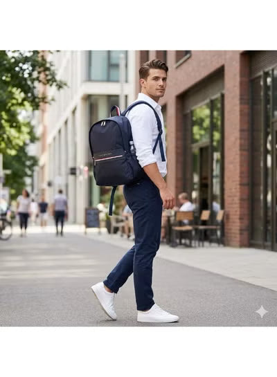 Tommy Hilfiger Men’s Black Backpack TC980CB0 – Premium Everyday & Laptop Bag#68