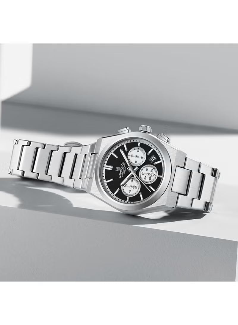 Naviforce NF8048 Men’s Quartz Chronograph Watch with Stainless Steel Strap & Date Display