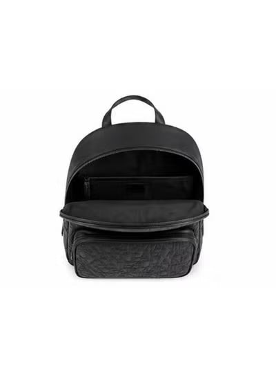 Armani Exchange Black Monogram Backpack – Premium Embossed Logo Urban Backpack A|X#0005