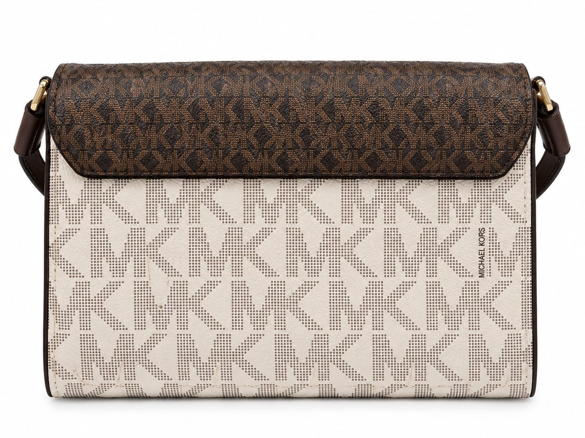 Michael Kors Women’s Monogram Crossbody Bag – Brown & Beige#0075