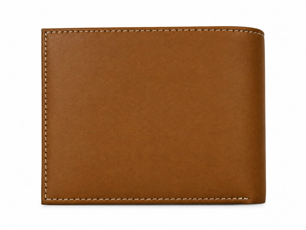 Timberland Men's Brown Leather Bifold Wallet with Card Slots and ID Window#5