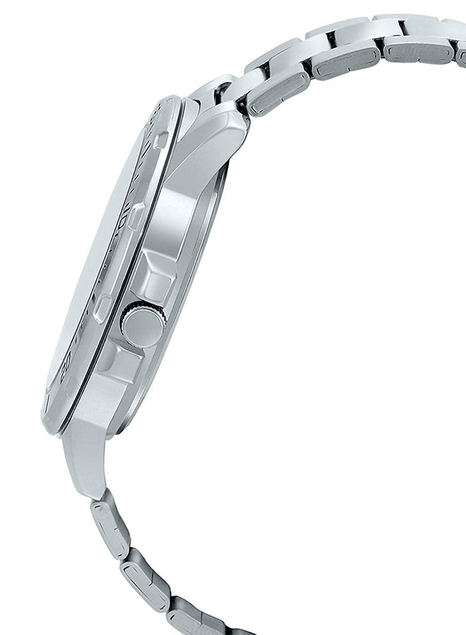 Casio Enticer Men's Stainless Steel Analog Watch MTP-VD01D-1EVUDF – Black Dial & Silver Stainless Steel Strap