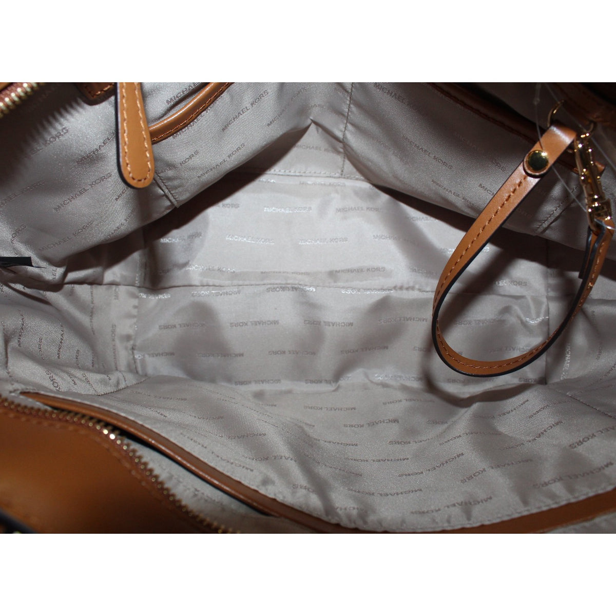 Michael Kors Women's Signature Logo Tote Bag - Beige & Brown#0057