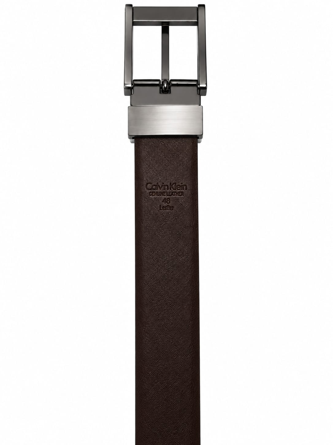 Calvin Klein Men's Reversible Leather Belt - Black/Dark Brown with Gunmetal Buckle#03