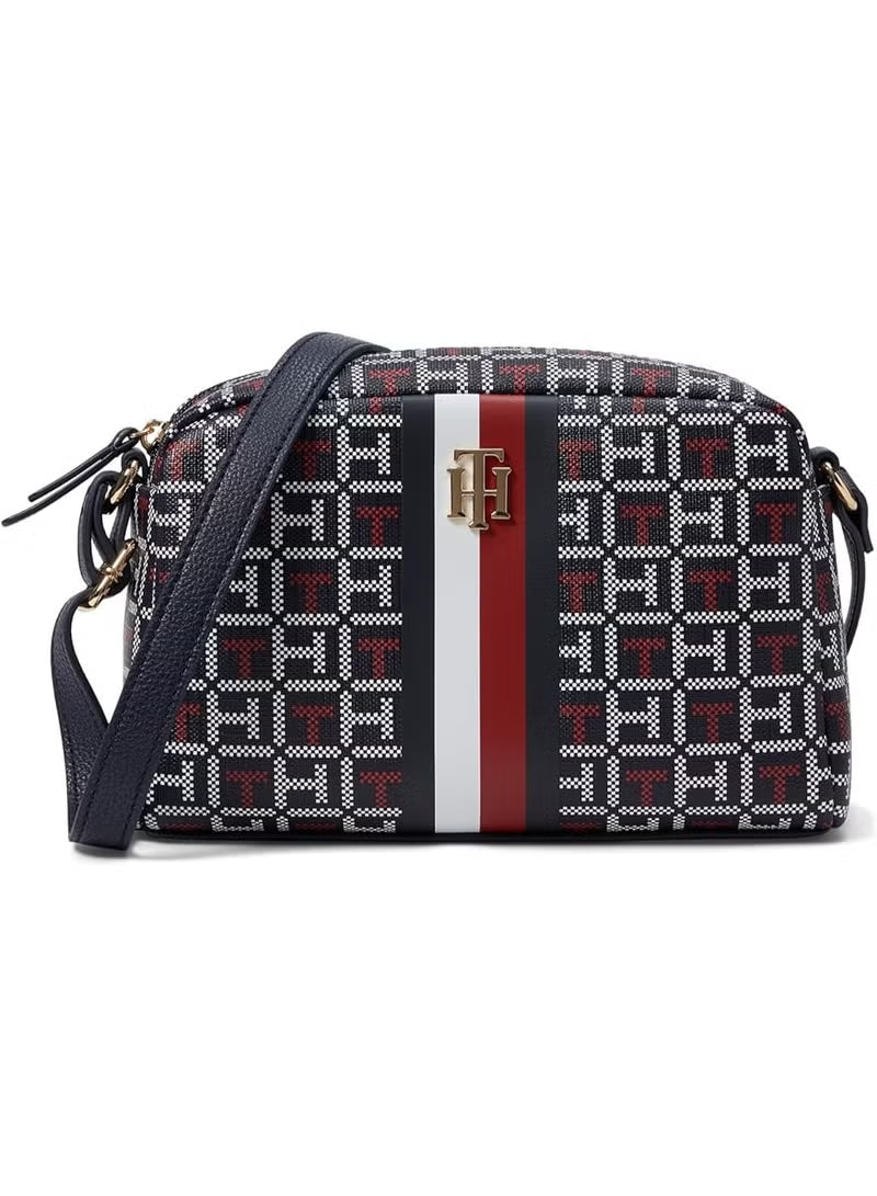 Tommy Hilfiger Monogram Print Camera Crossbody Bag 👜✨#0082