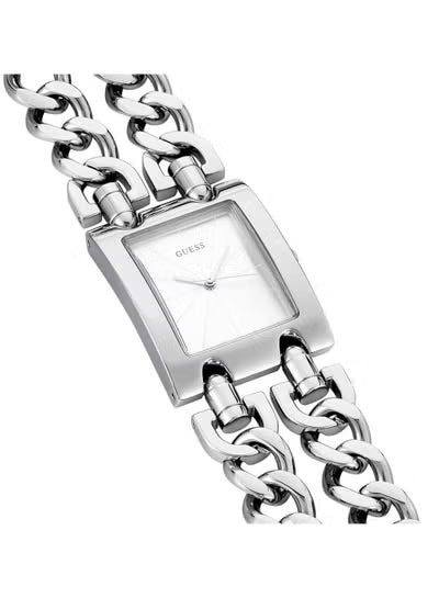 Guess W1117L1 Women’s Watch – Silver Stainless Steel Bracelet & Rectangular Dial | 30mm Quartz Elegant Timepiece