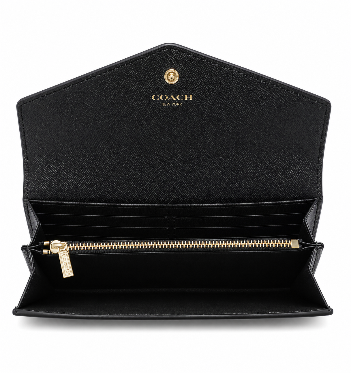 Coach Women's Signature Medium Flap Wallet – Brown & Black with Gold-Tone Logo#08