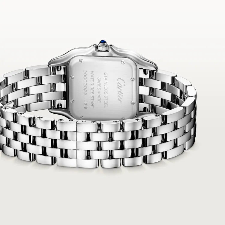 Cartier Panthère de Cartier Medium Model Women's Watch – Stainless Steel, Quartz Movement, Silver Dial with Rhinestone Bezel