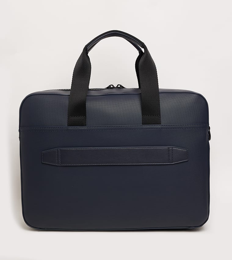 Tommy Hilfiger Navy Laptop Bag for Men – Premium Faux Leather Business Briefcase#NA-1
