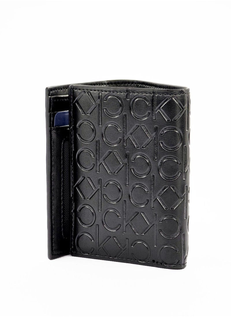CK Monogram Trifold Black Wallet For Men #22