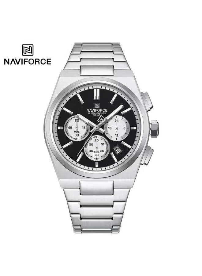 Naviforce NF8048 Men’s Quartz Chronograph Watch with Stainless Steel Strap & Date Display