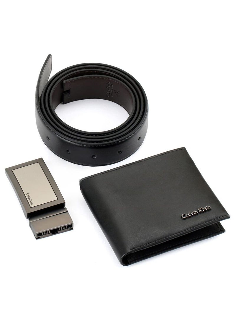CK Black Leather Wallet-Belt Set For Men #7
