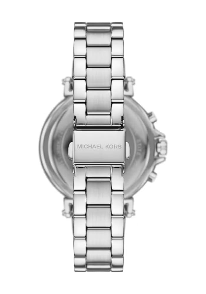 Michael Kors Maren MK7495 Women’s Watch – Silver Stainless Steel Bracelet & White Dial | 40mm Quartz Chronograph Elegant Timepiece