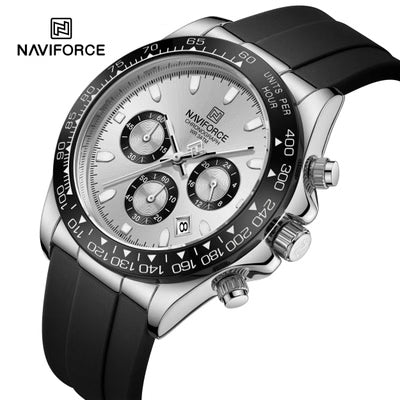 Naviforce NF8054 – Sleek Racing Timepiece | Metallic Elegance & Luminous Performance