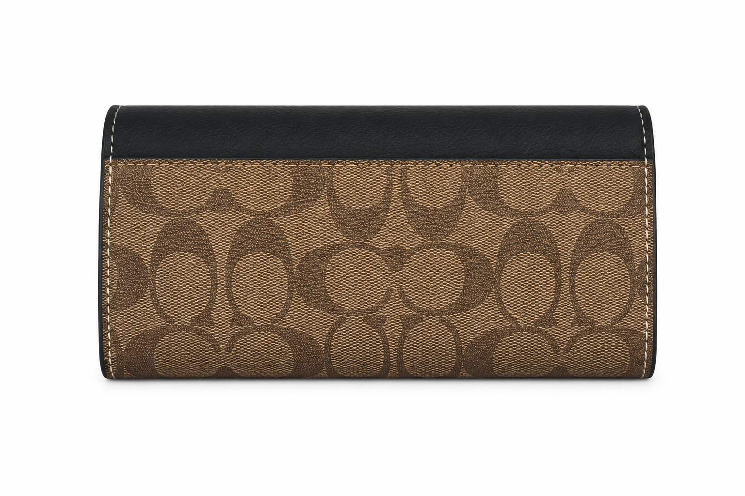 Coach Women's Signature Medium Flap Wallet – Brown & Black with Gold-Tone Logo#08