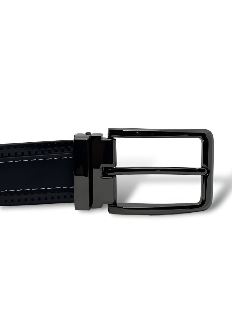 TH x MB Black Leather Belt For Men 24#