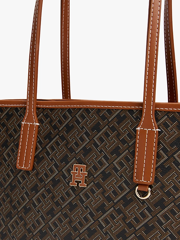 Tommy Hilfiger Monoplay Removable Laptop Pouch Handbag Brown TB75