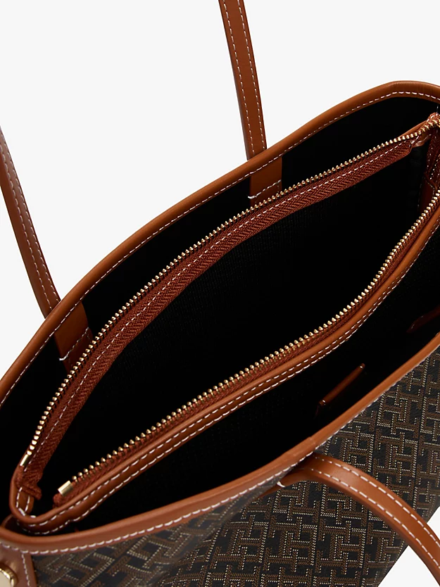 Tommy Hilfiger Monoplay Removable Laptop Pouch Handbag Brown TB75