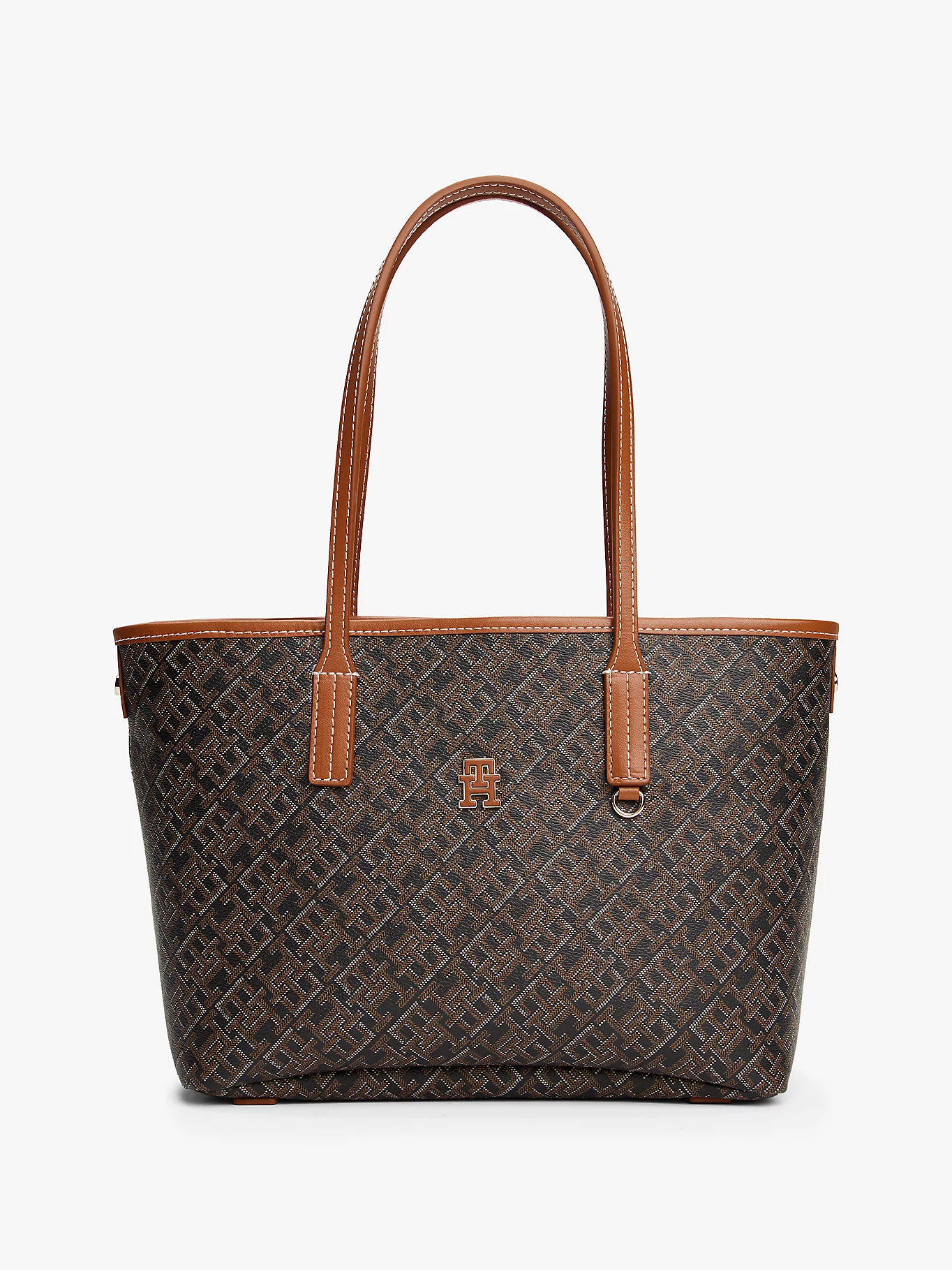 Tommy Hilfiger Monoplay Removable Laptop Pouch Handbag Brown TB75 #25