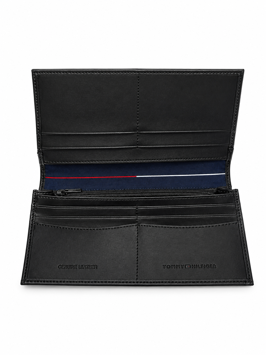 Tommy Hilfiger Men’s Long Genuine Leather Wallet – BLACK Classic Elegant Design#L86