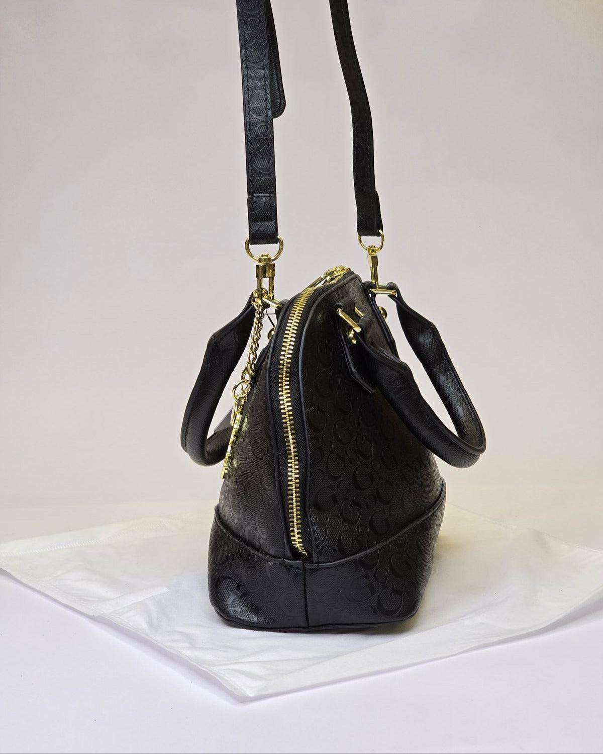 GU Dome Satchel Black Monogram Bag For Women #125