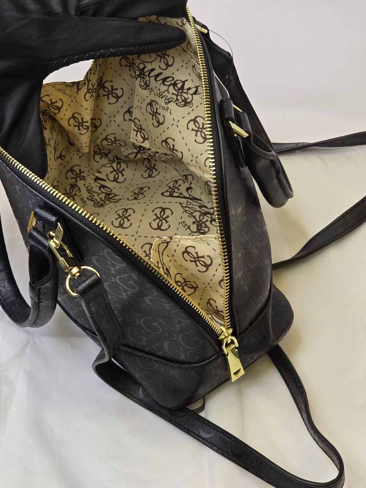 GU Dome Satchel Black Monogram Bag For Women #125