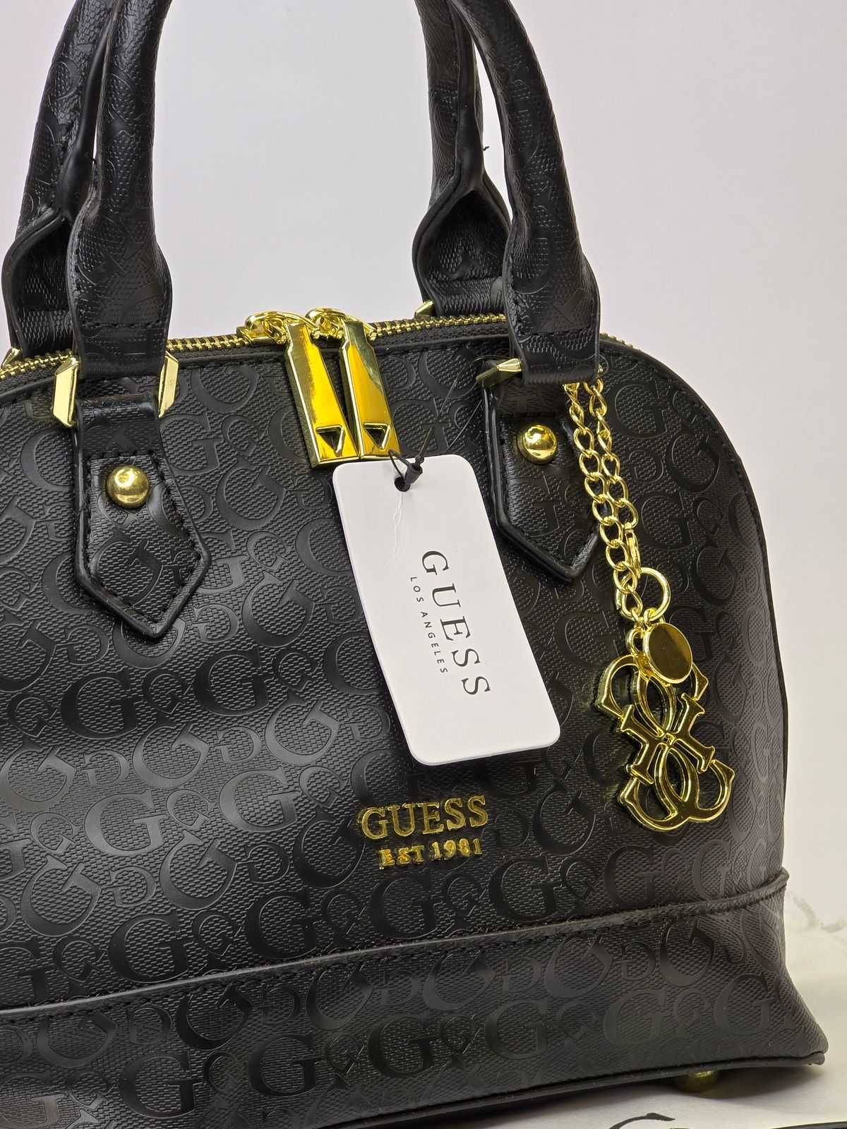 GU Dome Satchel Black Monogram Bag For Women #125