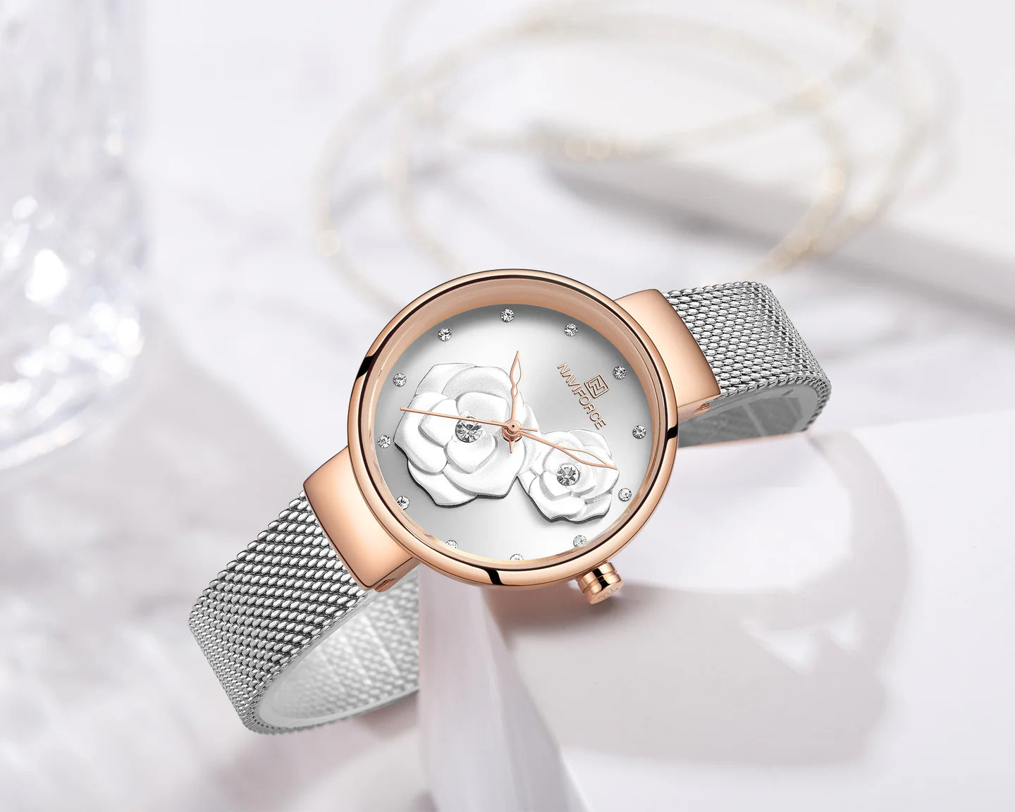 Naviforce Watch For Women NF5013 RG/W/S