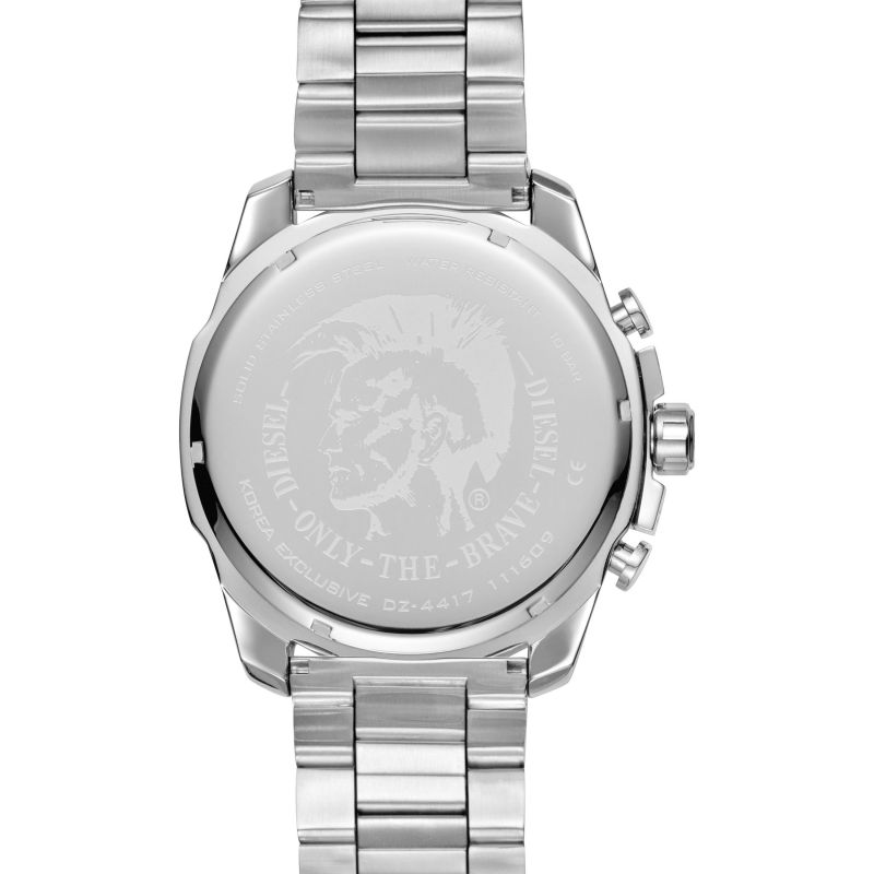 Diesel Mega Chief DZ4417 Men's Watch – Blue Dial, Stainless Steel Bracelet, 51mm