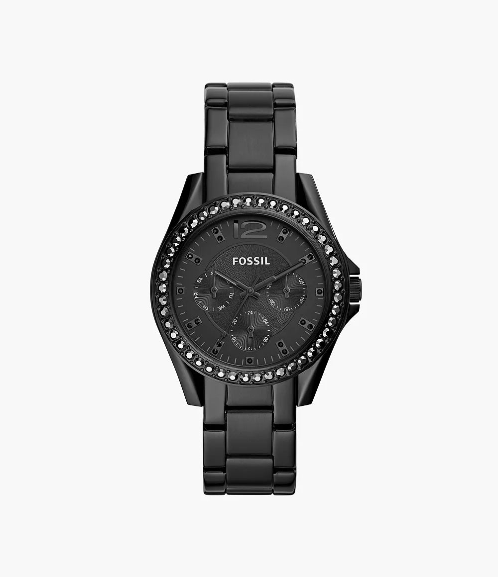 Emporio Armani Riley ES4519 Women’s Black Chronograph Watch – 38mm Stainless Steel Quartz Timepiece