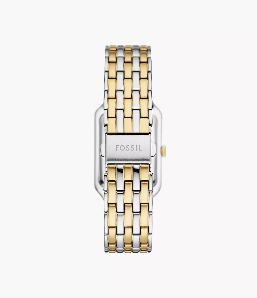 Fossil Raquel Women's Watch – Two-Tone Stainless Steel with White Mother-of-Pearl Dial (Model ES5305)