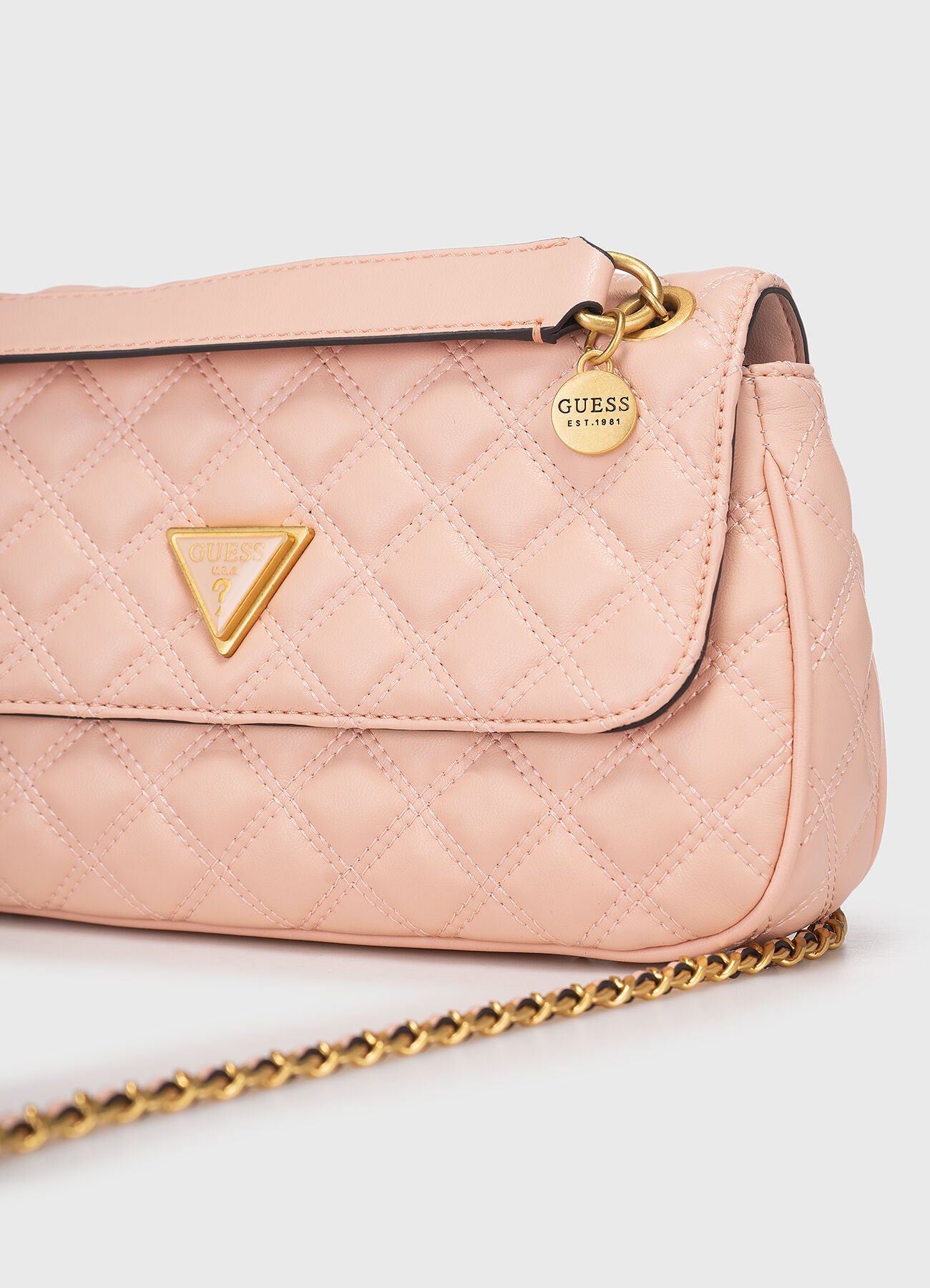 Guess Pink Quilted Bag For Women #136