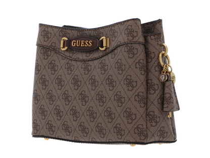 GUESS Emera Logo Girlfriend Satchel – Latte