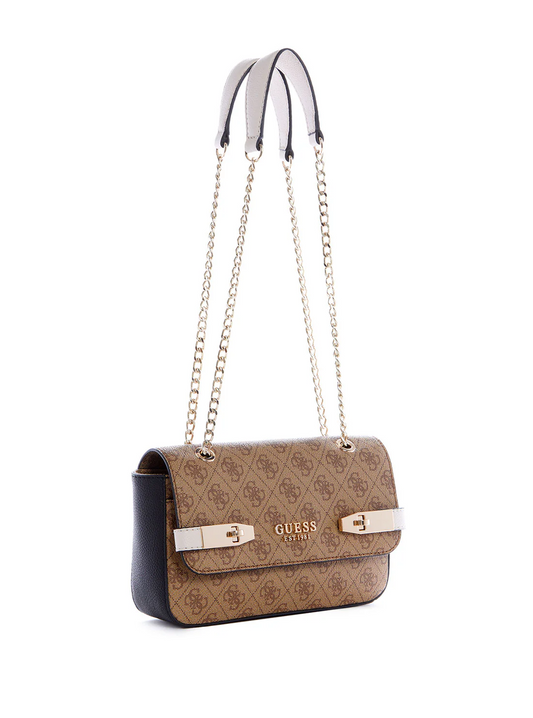 GUESS Zadie Logo Convertible Crossbody Bag – Latte Black
