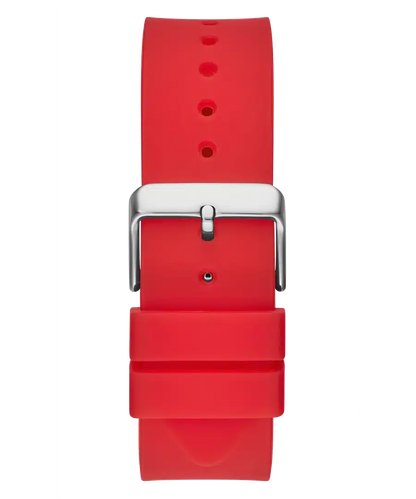 Guess Men's Watch – Model GW0203G5 | Phoenix Collection – Bold Square Design with Red Silicone Strap