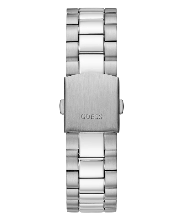 Guess GW0265G7 Men’s Watch – Silver Stainless Steel Bracelet & Blue Sunray Dial | 42mm Quartz Day-Date Elegant Timepiece