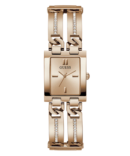 GUESS Women’s Watch – Rose Gold Tone Rectangle Design | Elegant & Sustainable Style