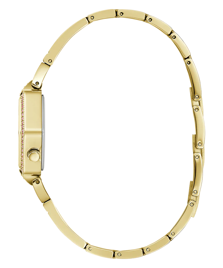Guess GW0680L2 Women’s Gold Stainless Steel Watch – 28mm Hexagon Analog with Crystal Details