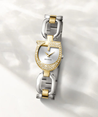 GUESS Women’s Watch – Model GW0683L6 | Two-Tone Gold & Silver G-Logo Design