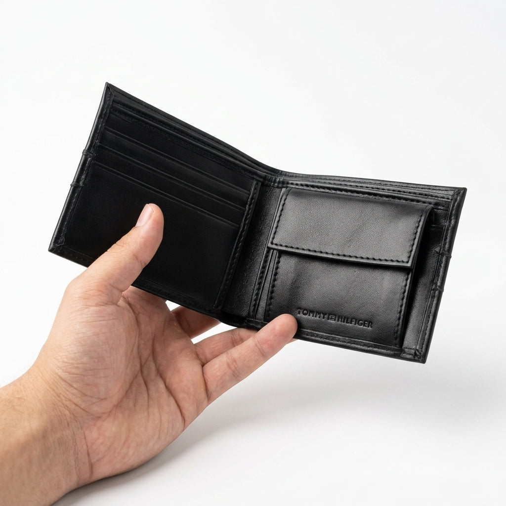 Tommy Hilfiger Men’s Leather Gift Set – Wallet & Belt #018