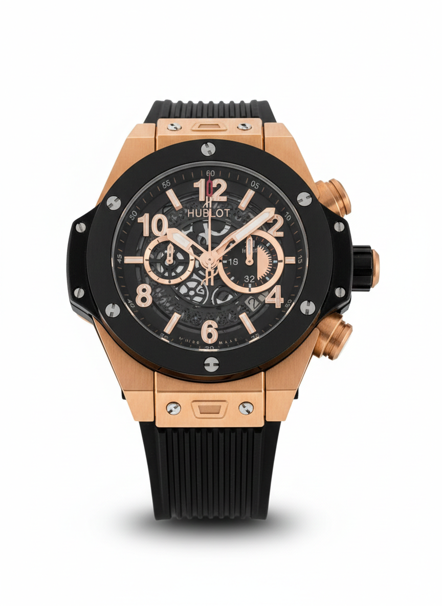 Hublot Big Bang Unico King Gold Ceramic 42mm Automatic Watch – Black Rubber Strap