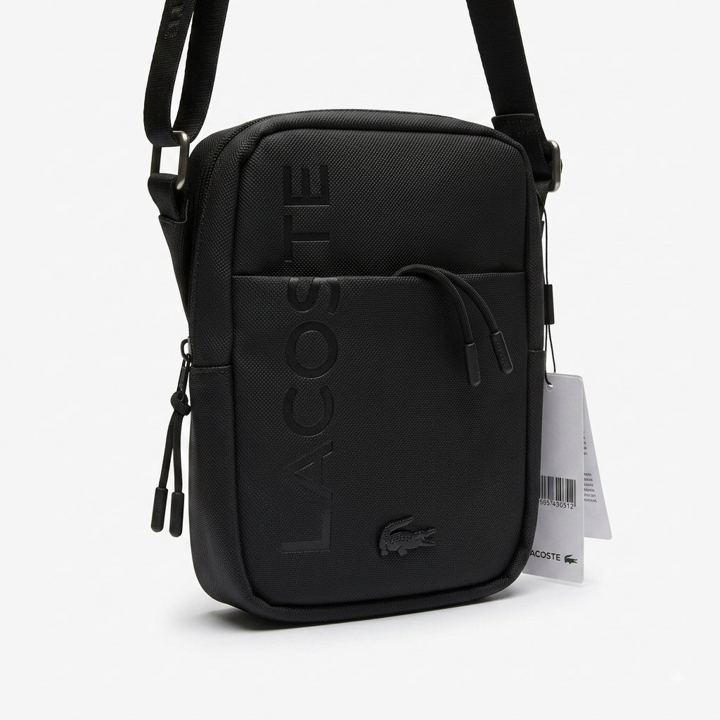Lacoste Men's Vertical Black Crossbody Bag #0024