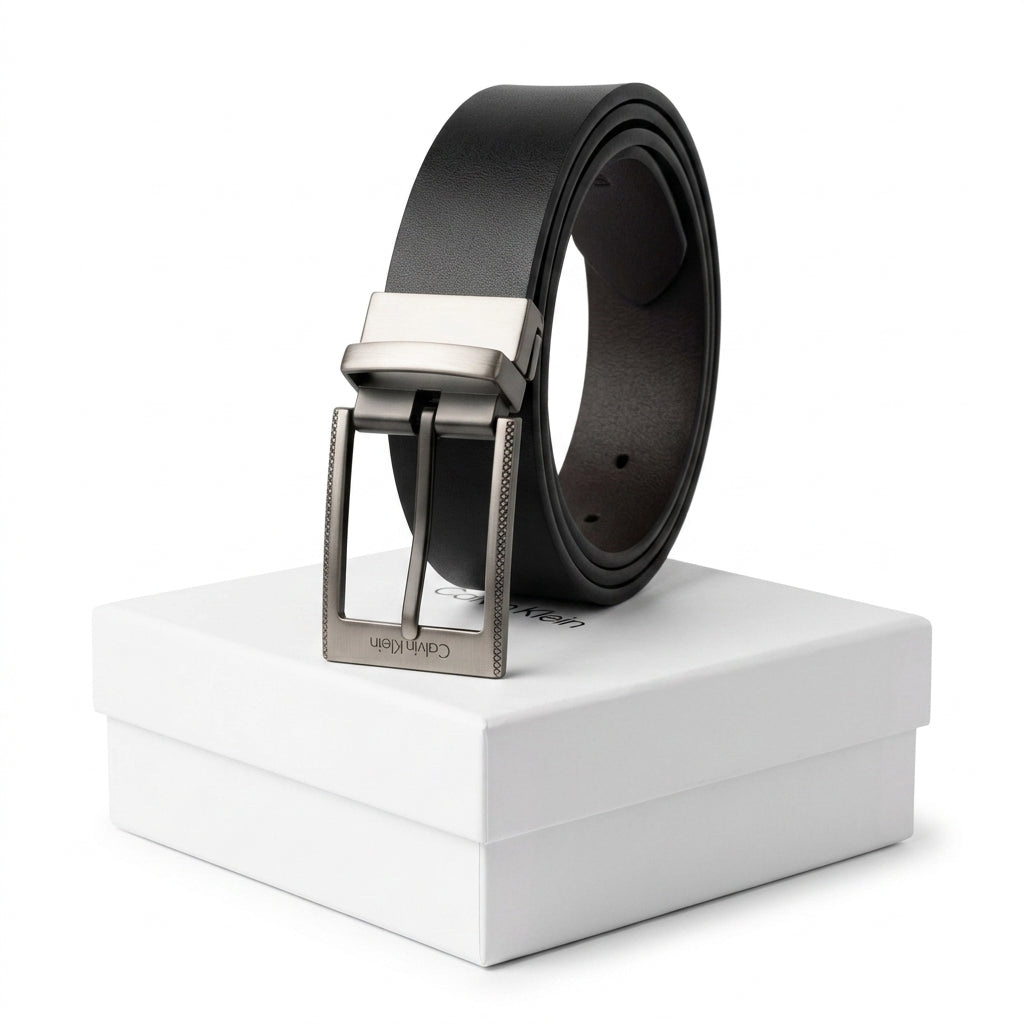 Calvin Klein Men's Reversible Luxury Leather Belt with Sleek Metal Buckle #29