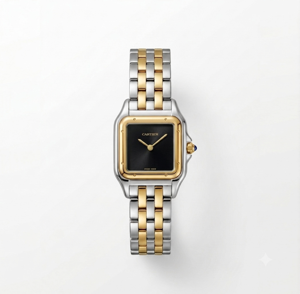 Panthère de Cartier watch black dial medium model