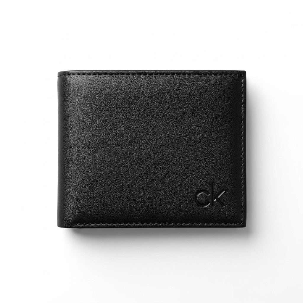 Calvin Klein Men's Genuine Leather Bifold Wallet - Black #0004